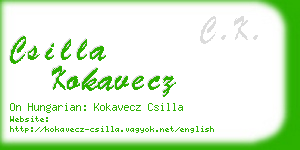 csilla kokavecz business card